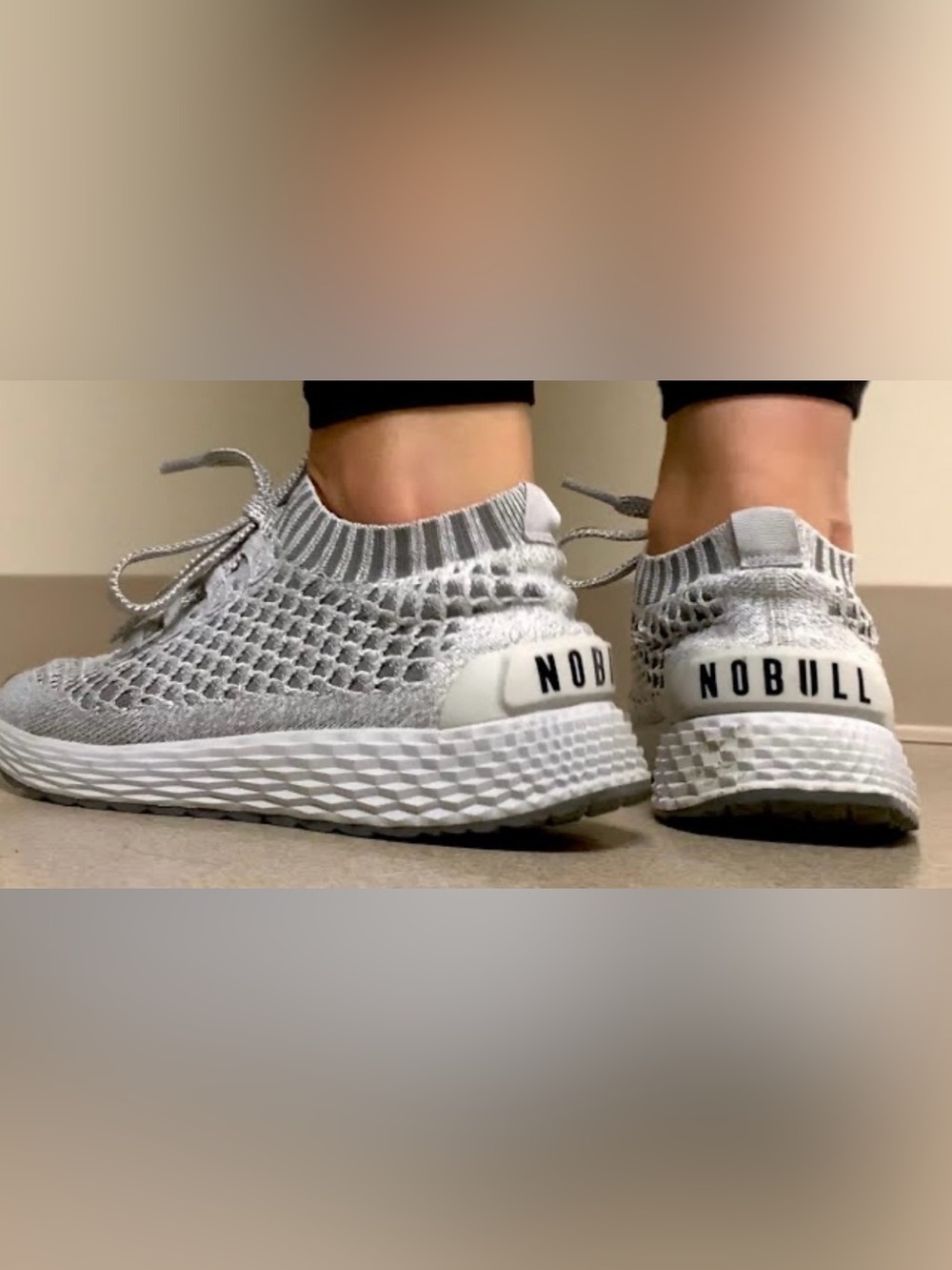 NOBULL Gray Knit Slip-On Trainer with Textured Midsole